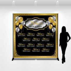 Lofaris Gold Photo Frame Repeat Custom 60th Birthday Backdrop