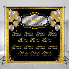 Lofaris Gold Photo Frame Repeat Custom 60th Birthday Backdrop