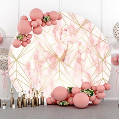 Lofaris Gold Pink Abstract Marble Texture Round Backdrop