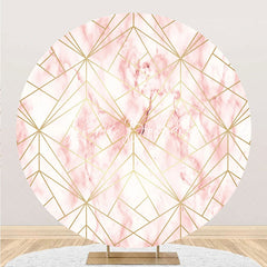 Lofaris Gold Pink Abstract Marble Texture Round Backdrop