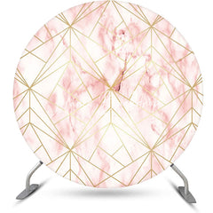 Lofaris Gold Pink Abstract Marble Texture Round Backdrop