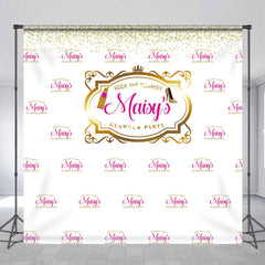 Lofaris Gold Pink Glitter Glamour Custom Birthday Backdrop