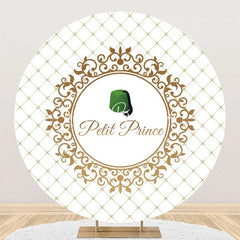 Lofaris Gold Plaid Green Hat Petit Prince Round Backdrop