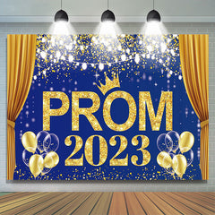 Lofaris Gold Prom 2023 Ceremony Balloon Blue Grad Backdrop