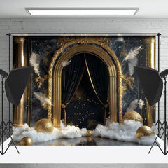 Lofaris Gold Relief Marble Arch Door Ball Photo Backdrop