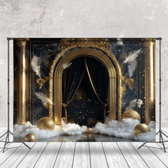 Lofaris Gold Relief Marble Arch Door Ball Photo Backdrop