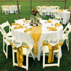 Lofaris Gold Satin Universal Banquet Chair Sashes Bows