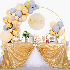 Lofaris Gold Sequin Glitter Rectangle Banquet Tablecloth