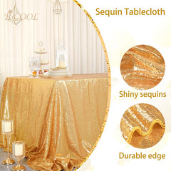 Lofaris Gold Sequin Glitter Rectangle Banquet Tablecloth