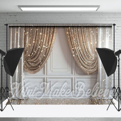 Lofaris Gold Silver Curtain Sparkle Retro Photo Backdrop