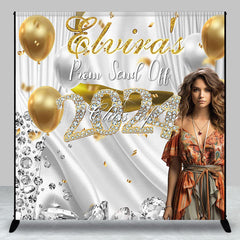 Lofaris Gold Sliver Balloons Class 2024 Custom Grad Backdrop