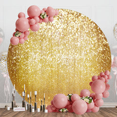 Lofaris Gold Sliver Glitter Round Backdrop For Dance Party