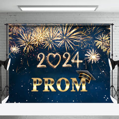 Lofaris Gold Spark Dark Blue Prom 2024 Backdrop For Party