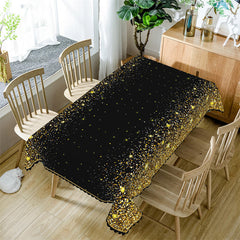 Lofaris Gold Sparkling Black Tablecloth For Kitchen Decor