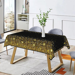 Lofaris Gold Sparkling Black Tablecloth For Kitchen Decor