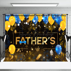 Lofaris Gold Sparks Blue Yellow Balloon Fathers Day Backdrop