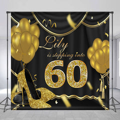 Lofaris Gold Stepping Into Custom Woman Birthday Backdrop