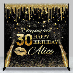 Lofaris Gold Tassels Champagne Custom 30Th Birthday Backdrop