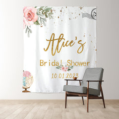 Lofaris Gold Traveling Air Plane Adorable Bridal Shower Backdrop