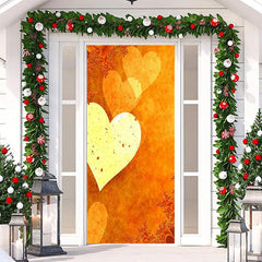 Lofaris Gold Yellow Heart Simple Valentines Day Door Cover