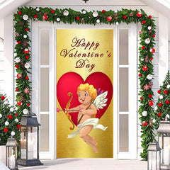 Lofaris Golden And Heart Cupid Happy Valentines Door Cover