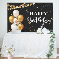 Lofaris Golden And Sliver Ballons Ribbons Birthday Backdrop