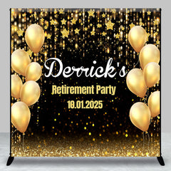 Lofaris Golden Balloon Star Bokeh Custom Retirement Backdrop