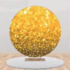 Lofaris Golden Bokeh Glitter Round Birthday Party Backdrop