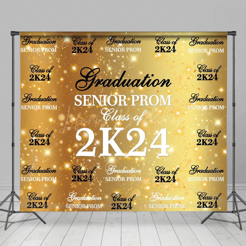 Lofaris Golden Bokeh Star Repeat 2024 Graduation Backdrop