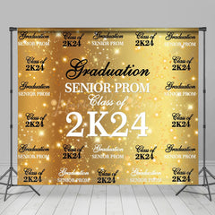 Lofaris Golden Bokeh Star Repeat 2024 Graduation Backdrop