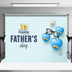 Lofaris Golden Crown Blue Love Glasses Fathers Day Backdrop