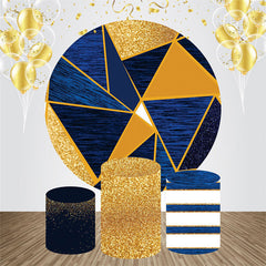 Lofaris Golden Glitter Abstract Round Birthday Backdrop Kit