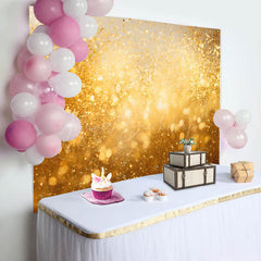 Lofaris Golden Glitter Bokeh Backdrop For Birthday Party