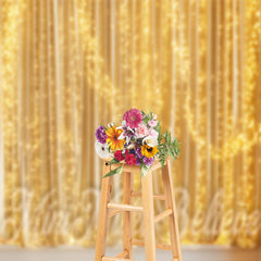 Lofaris Golden Glitter Curtain Light Backdrop For Cake Smash