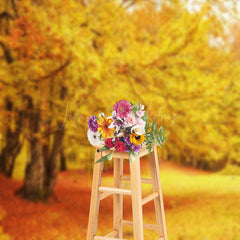 Lofaris Golden Leaves Covering The Ground Backdrop Photo Booth