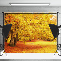 Lofaris Golden Leaves Covering The Ground Backdrop Photo Booth