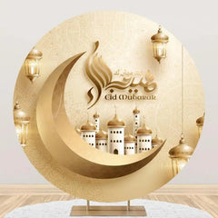 Lofaris Golden Light Moon Palace Circle Eid Mubarak Backdrop