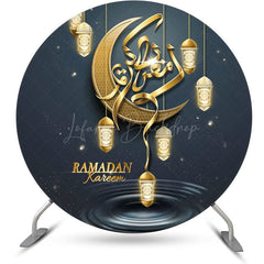 Lofaris Golden Moon Ramadan Kareem Round Eid Mubarak Backdrop