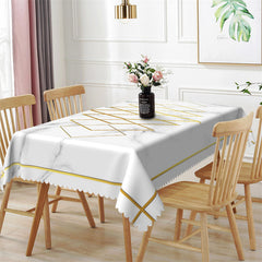 Lofaris Golden Rhomboid Modern Simple Rectangle Tablecloth