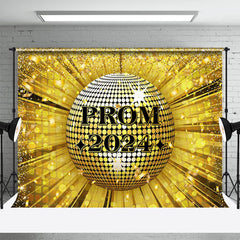 Lofaris Golden Ribbon Glitter Disco Ball Backdrop For Prom