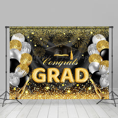 Lofaris Golden Sparkling Balloon Star Graduation Backdrop