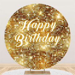 Lofaris Golden Sparkling Sequin Round Birthday Backdrop