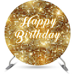 Lofaris Golden Sparkling Sequin Round Birthday Backdrop