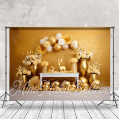 Lofaris Golden Wall Floral Eggs Photography Easter Backdrop