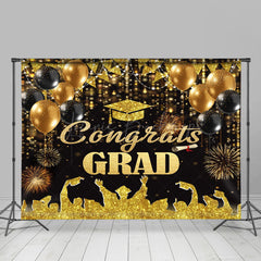 Lofaris Golgen Student Balloons Bokeh Graduation Backdrop