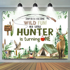 Lofaris Gone Fishing Wild Fun Hunter 1st Birthday Backdrop