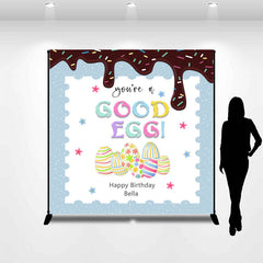 Lofaris Good Egg Candy Custom Name Easter Birthday Backdrop