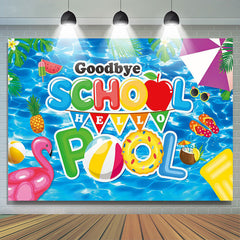 Lofaris Goodbye School Hello Pool Party Graduation Backdrop