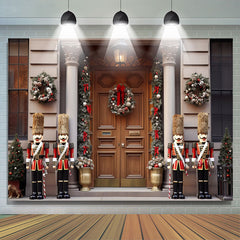 Lofaris Gorgeous Gate Christmas Wreath Guard Photo Backdrop