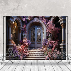 Lofaris Gorgeous Palace Door Pink Trees Flower Backdrop